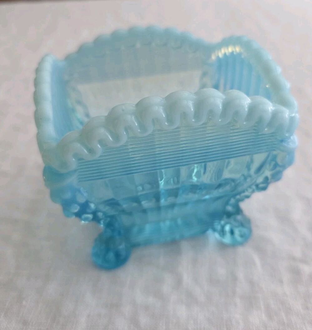 Northwood Blue Opalescent Alaska Berry Bowl or Pin Tray